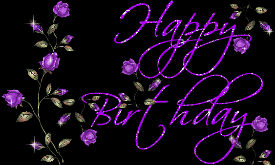 happy birthday purple rose vines